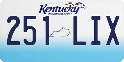 KY license plate 251LIX