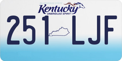 KY license plate 251LJF