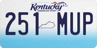 KY license plate 251MUP