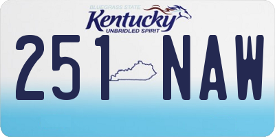 KY license plate 251NAW
