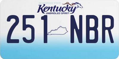 KY license plate 251NBR