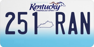 KY license plate 251RAN