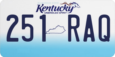 KY license plate 251RAQ