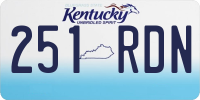 KY license plate 251RDN