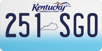 KY license plate 251SGO
