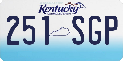 KY license plate 251SGP