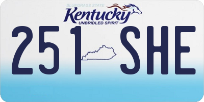 KY license plate 251SHE