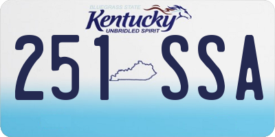 KY license plate 251SSA