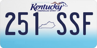 KY license plate 251SSF
