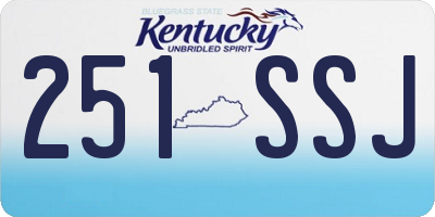 KY license plate 251SSJ