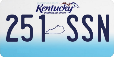 KY license plate 251SSN