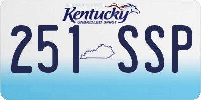 KY license plate 251SSP