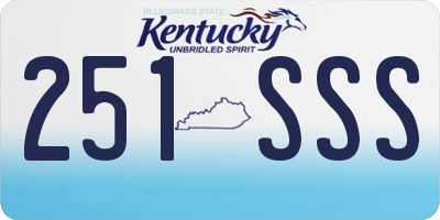 KY license plate 251SSS