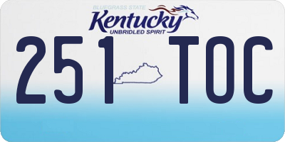 KY license plate 251TOC
