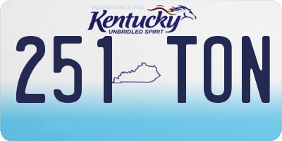 KY license plate 251TON