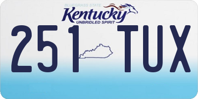 KY license plate 251TUX