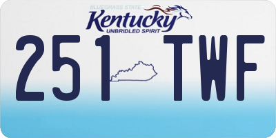 KY license plate 251TWF