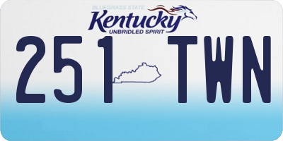 KY license plate 251TWN