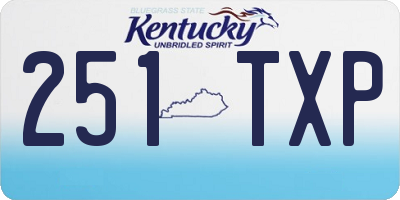 KY license plate 251TXP