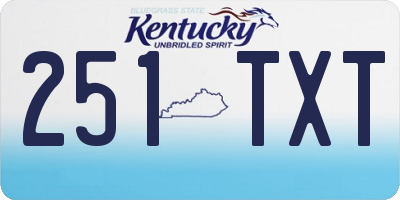 KY license plate 251TXT
