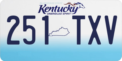 KY license plate 251TXV