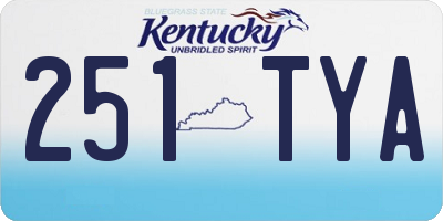 KY license plate 251TYA