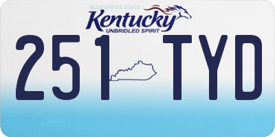 KY license plate 251TYD