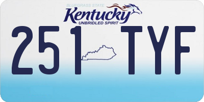 KY license plate 251TYF
