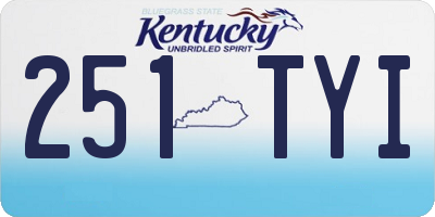 KY license plate 251TYI