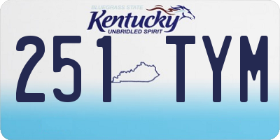 KY license plate 251TYM