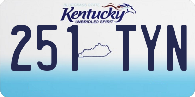 KY license plate 251TYN