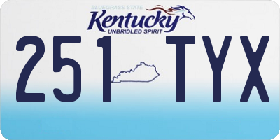 KY license plate 251TYX