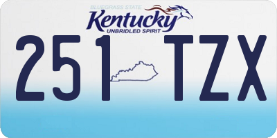 KY license plate 251TZX