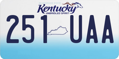 KY license plate 251UAA