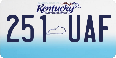 KY license plate 251UAF