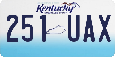 KY license plate 251UAX
