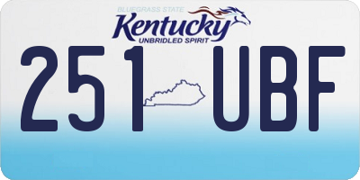 KY license plate 251UBF