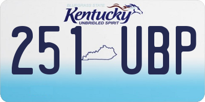 KY license plate 251UBP