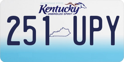 KY license plate 251UPY