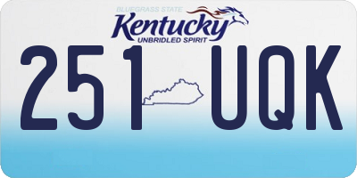 KY license plate 251UQK