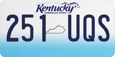 KY license plate 251UQS