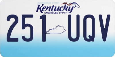 KY license plate 251UQV