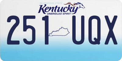 KY license plate 251UQX