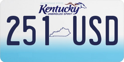 KY license plate 251USD