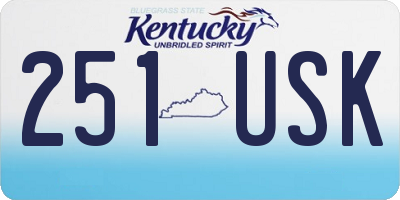 KY license plate 251USK