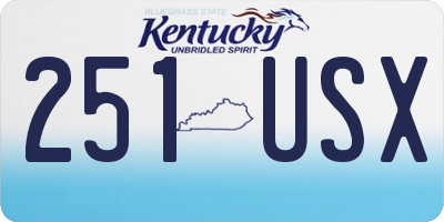 KY license plate 251USX
