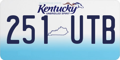 KY license plate 251UTB