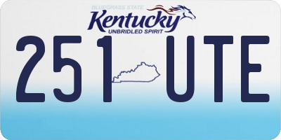KY license plate 251UTE