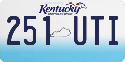 KY license plate 251UTI
