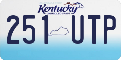KY license plate 251UTP